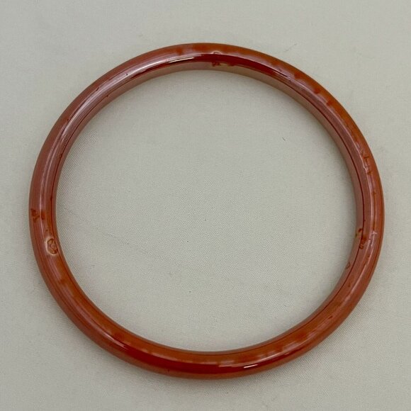 Set Of 2 Unbranded Vintage Orange Glass Bangle Bracelets - Picture 3 of 15